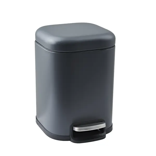 Контейнер для мусора Sensea Remix 6 л сталь цвет темно-серый контейнер хозяйственный для корма животных 36 л 40х38 5х47 5 см с крышкой светло серый альтернатива м8293