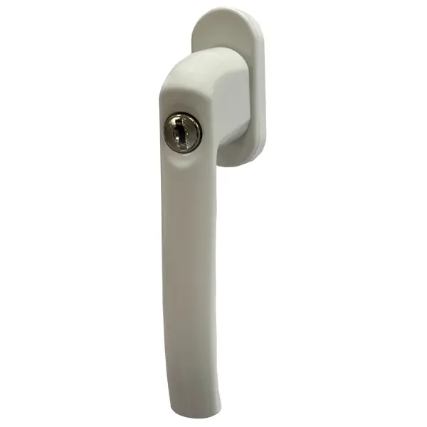 Ручка оконная с ключом 35 мм ЦАМ цвет белый ручка для балконной двери скобяной