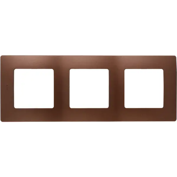 Рамка для розеток и выключателей Legrand Etika 3 поста, цвет какао рамка для розеток и выключателей legrand etika 4 поста слива