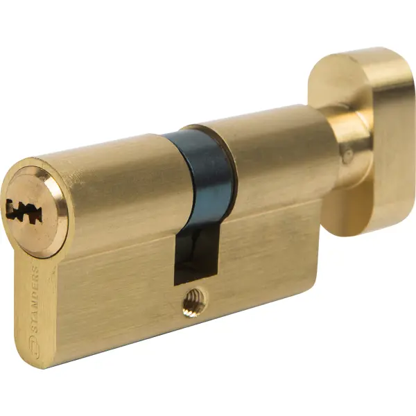 Цилиндр Standers TTBL1-3030NB, 30x30 мм, ключ/вертушка, цвет латунь цилиндр standers ttal1 4545gd 45x45 мм ключ ключ латунь