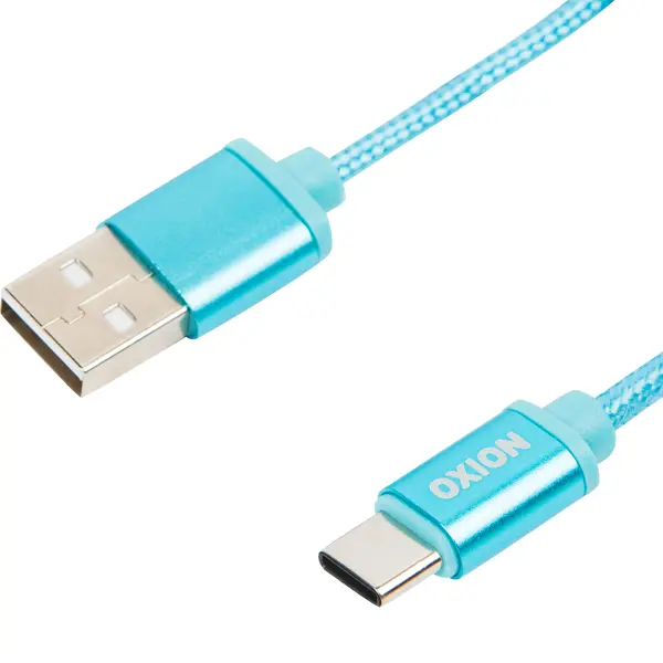 Кабель Oxion USB-Type-C 1.3 м 2 A цвет синий кабель oxion usb type c 1 м белый