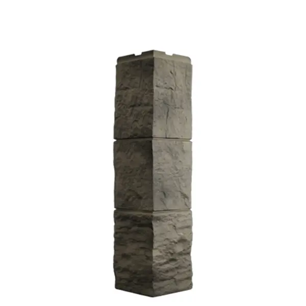 Угол наружный Фасайдинг Туф 3D-facture дымчатый угол наружный камень дикий терракотовый