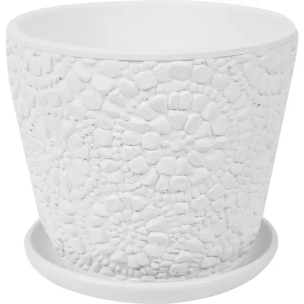 Горшок цветочный Камешки ø17.5 h15.1 см v2.15 л керамика цвет белый поддон для горшка 2 ø9 5 см керамика белый