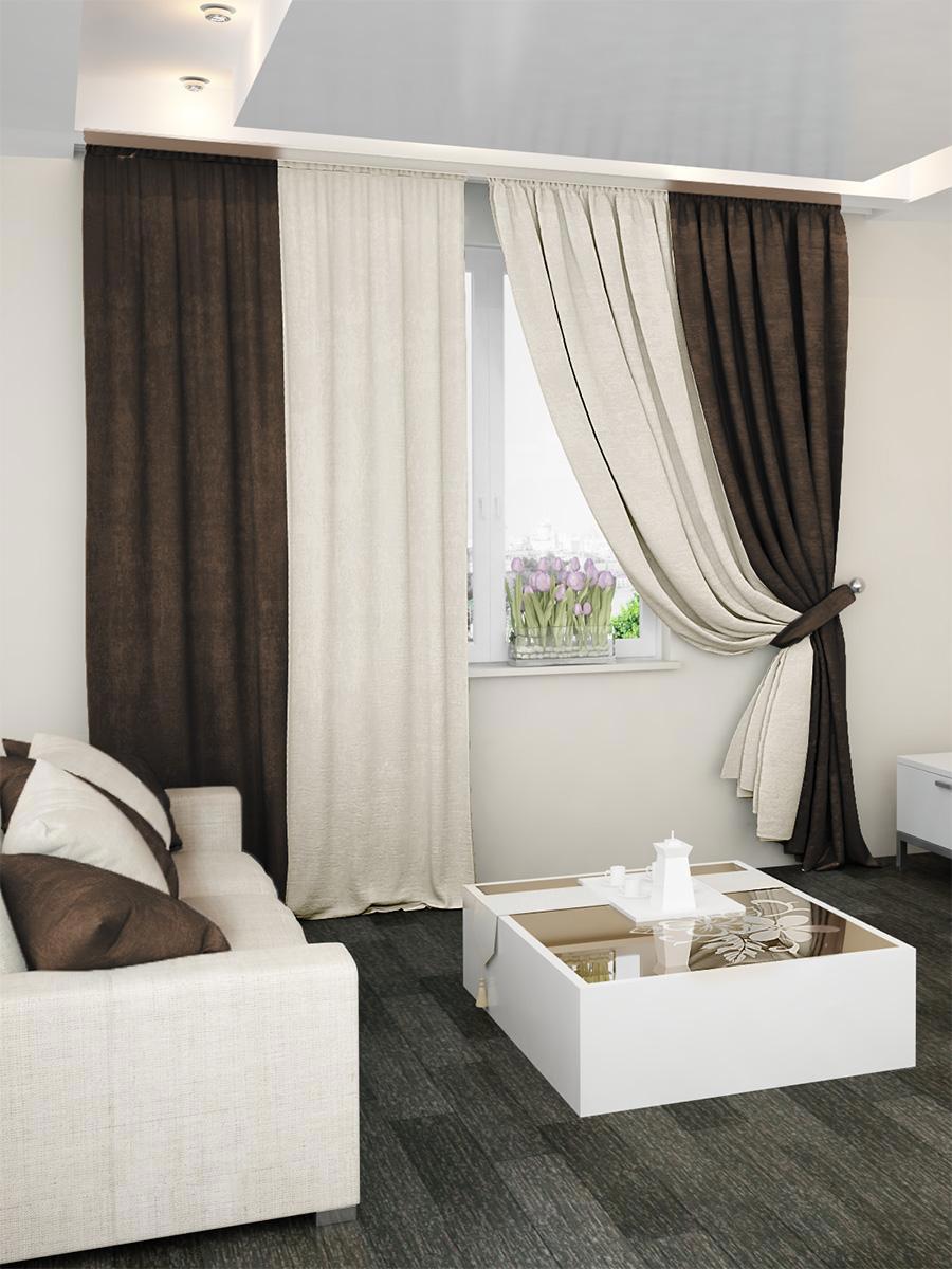 шторы с коричневой мебелью