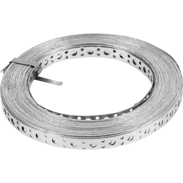 Перфорированная лента прямая LP 12x0.5 25 м оцинкованная сталь цвет серебро лента металлическая энергосберегающая 100 мм х 12 м