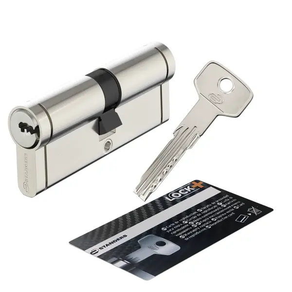 Цилиндр Standers 00712772, 40x40 мм, ключ/ключ, цвет никель цилиндр standers ttbl1 3535 35x35 мм ключ ключ латунь