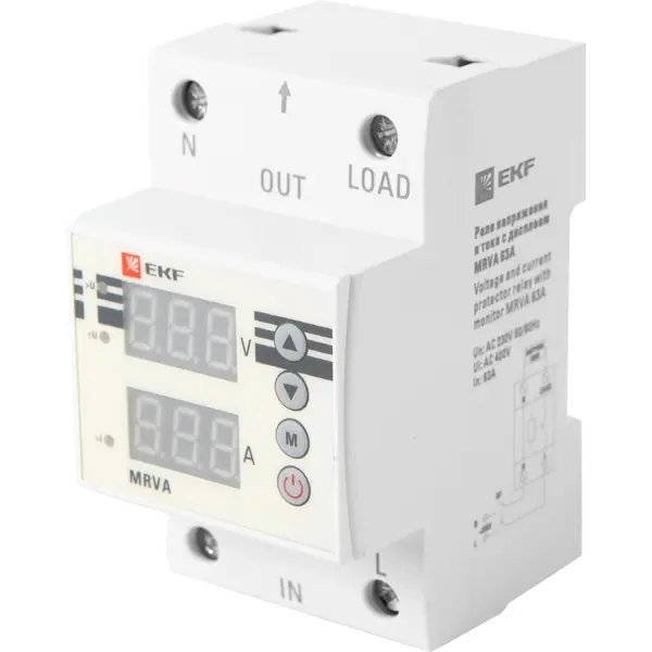Реле напряжения и тока EKF MRVA 63Aс дисплеем реле напряжения генератора utm rm3973a