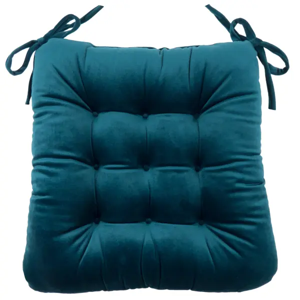 Подушка для стула Бархат 40x36x6 см цвет морская глубина подушка комфортер для спинки стула bradex kz 1527