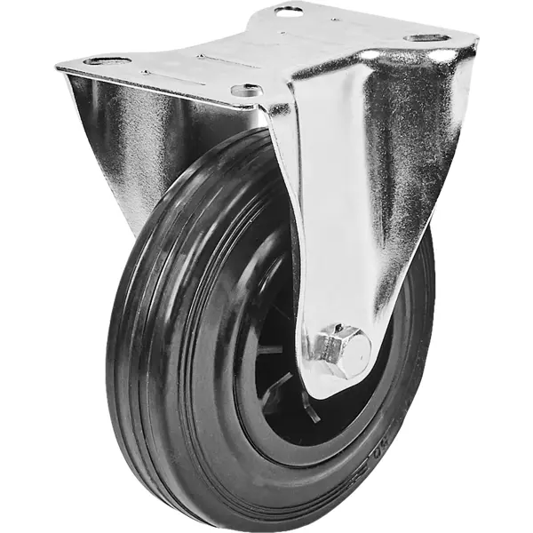 Колесо для тележки неповоротное STANDERS без тормоза для твёрдого пола 125 мм, до 110 кг, цвет чёрный колесо для уборочной тележки brabix