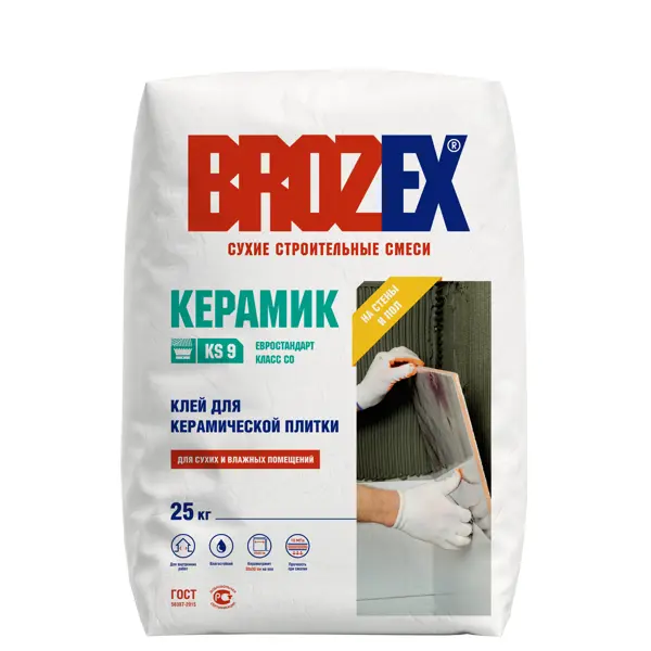 Клей для плитки Brozex KS9 25 кг