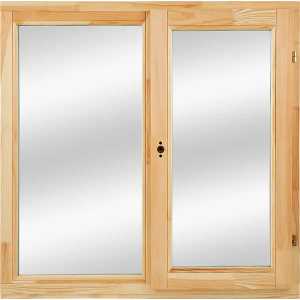 Окно деревянное сосна 1000x1000 мм (ВxШ) глухое/поворотное однокамерный стеклопакет цвет натуральный