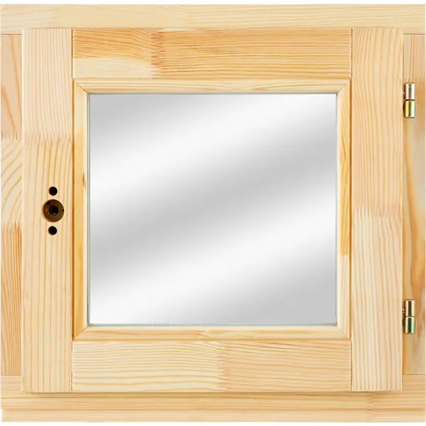 фото Окно деревянное одностворчатое сосна 460х470 мм (вхш) поворотное однокамерный стеклопакет цвет натуральный без бренда