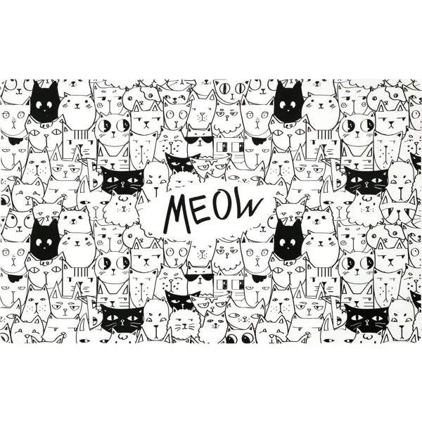 Салфетка сервировочная Коты 26x41 см прямоугольная ПВХ цвет чёрный/белый наклейка три кота радостные коты 35x50 см