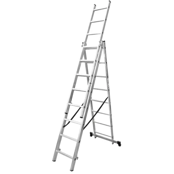 фото Лестница раскладная выдвижная 3-секционная standers до 5,91м 8 ступеней