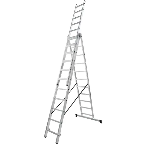 фото Лестница раскладная выдвижная 3-секционная standers до 8,11м 11 ступеней