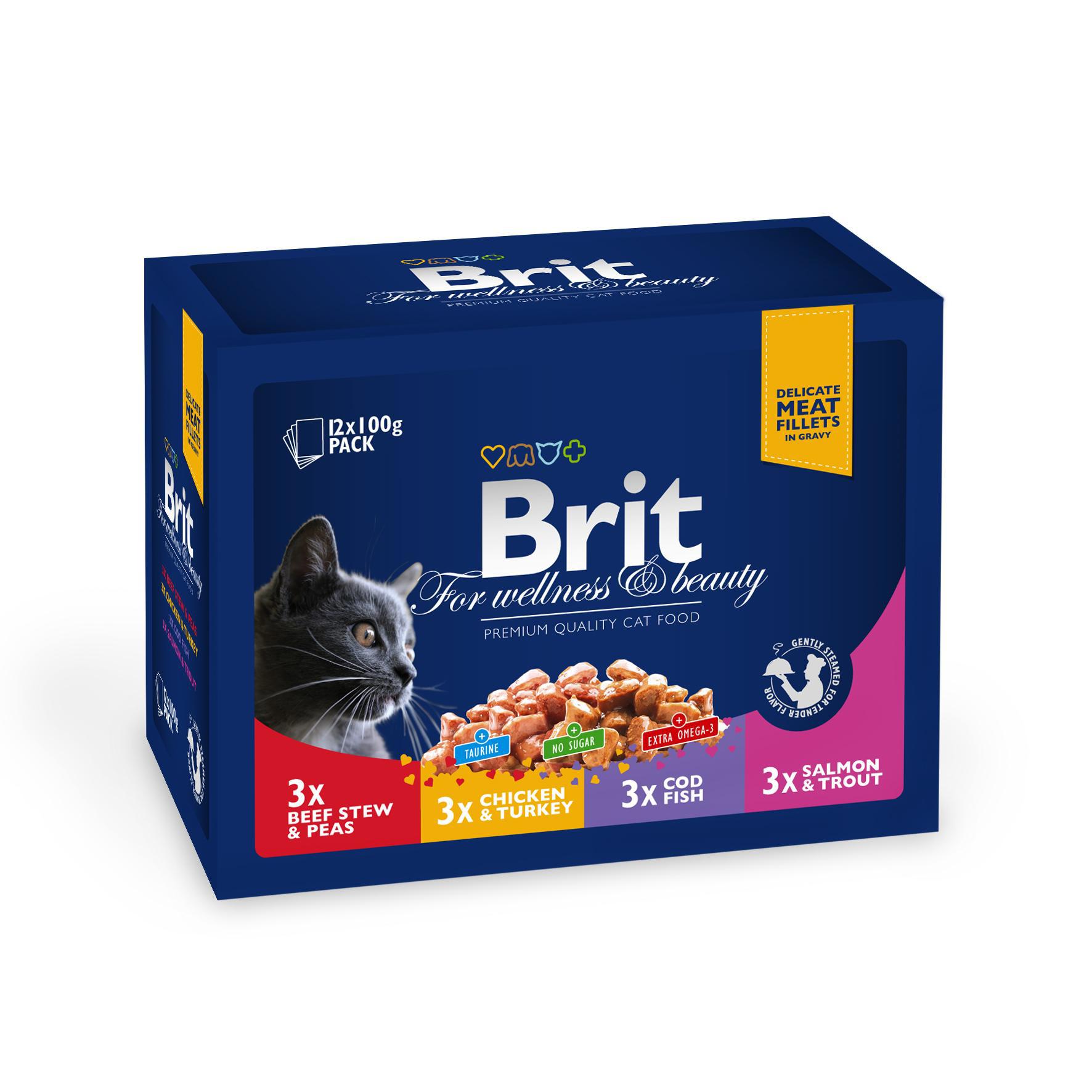 Brit для кошек. Влажный корм для кошек Brit Premium. Корм для кошек Brit Premium Family Plate с курицей, с индейкой, с говядиной, с треской, с лососем, с форелью 12шт. Х 100 Г. Брит премиум влажный для кошек ассортимент meat Plate 4х100г. Брит для котят влажный.