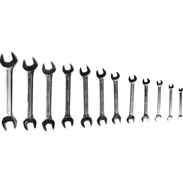 Набор ключей рожковых Dexter DOE SET 12PCS 6-32 мм, 12 предметов набор для нарезки резьбы hss g 40 предметов projahn 91009