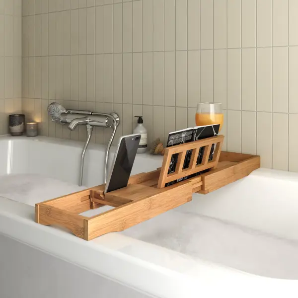 фото Полка для ванной раздвижная sensea бамбук