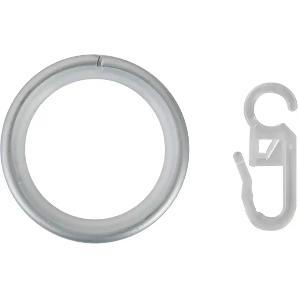Кольцо с крючком Orbis, металл, цвет серебро, 2 см, 10 шт.