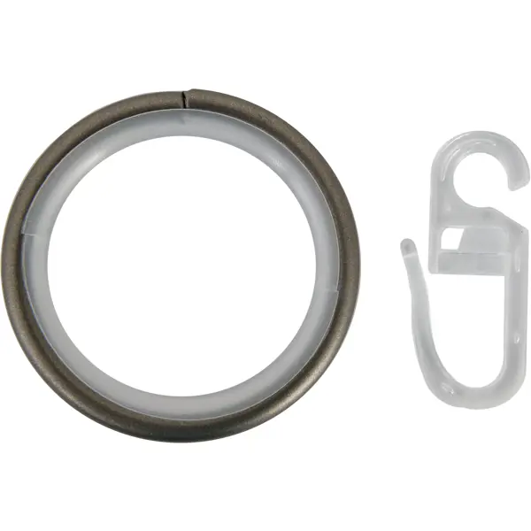 Кольцо для штор с крючком Orbis 2.8 см цвет графит 10 шт. кольцо для штор с крючком orbis 2 8 см графит 10 шт