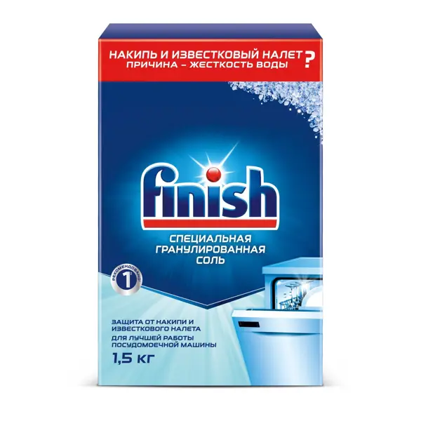 Соль для посудомоечных машин Finish 1.5 кг таблетки для посудомоечных машин finish quantum 60 таблеток 43102