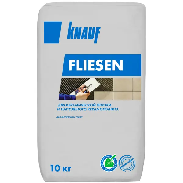 Клей для плитки Knauf Флизен 10 кг кладочная смесь knauf коттедж 25 кг