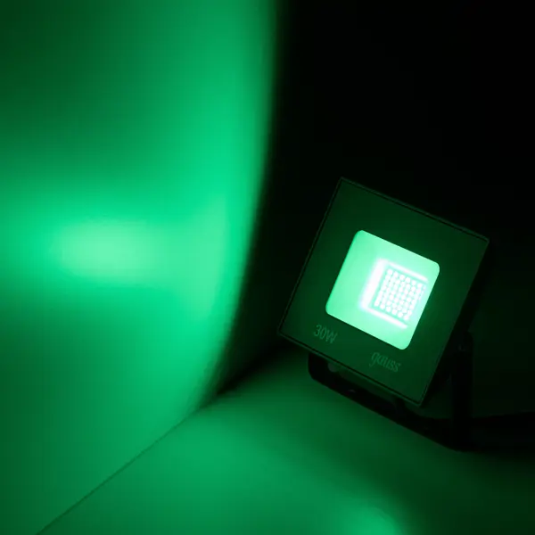 фото Прожектор светодиодный уличный gauss 30 вт ip65, зеленый свет