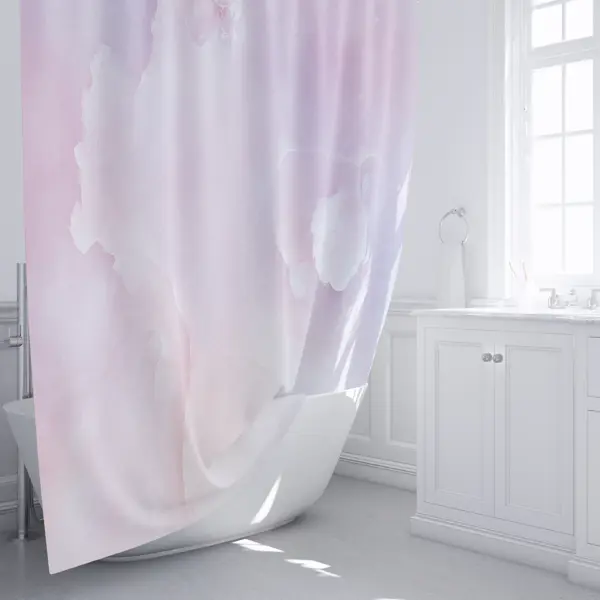 фото Штора для ванной fixsen lady fx-2517 180x200 см полиэстер цвет розовый