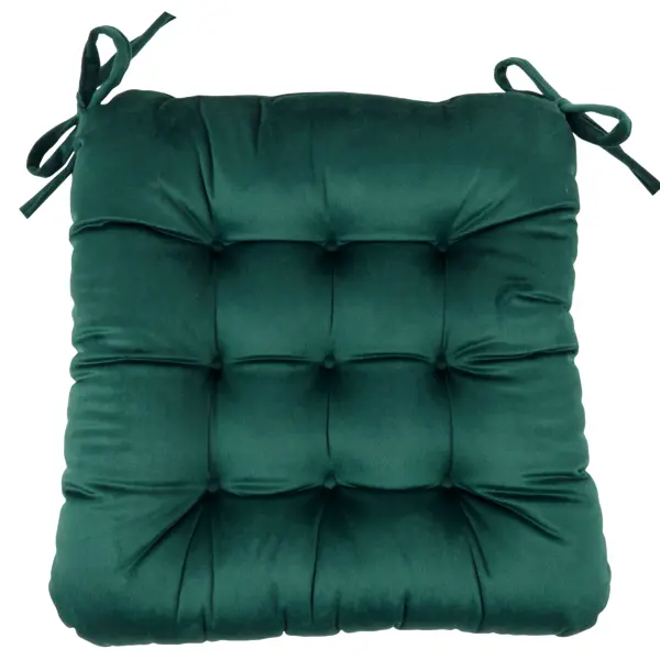 Подушка для стула Бархат 40x36x6 см цвет изумруд подушка для стула бархат 40x36x6 см изумруд