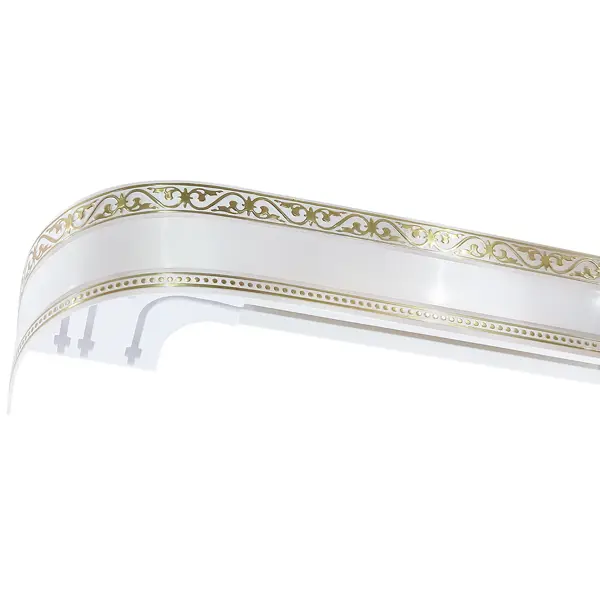 Карниз шинный трехрядный «Монарх» в наборе 200 см пластик цвет белый глянец крючок улитка для штор на алюминиевый потолочный карниз белый 20 шт