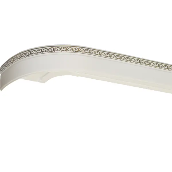 Карниз шинный двухрядный «Грация» в наборе 200 см пластик цвет белый глянец классические прописи крючки и закорючки