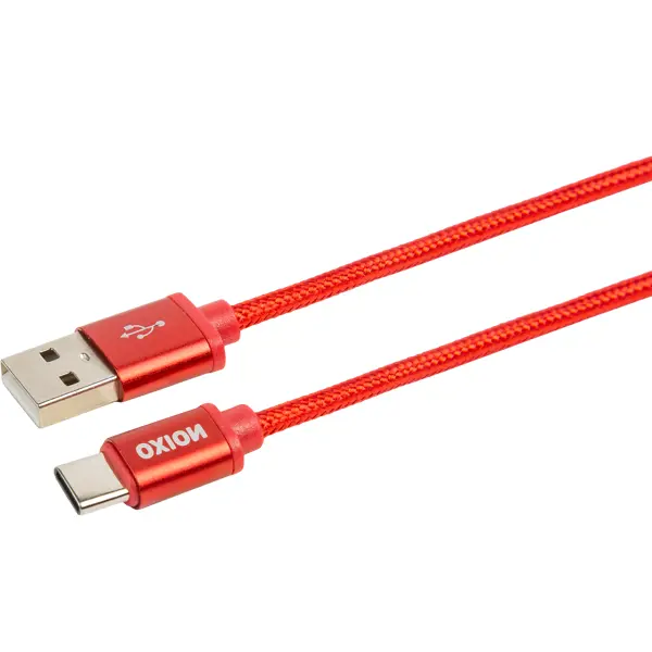 Кабель Oxion USB-Type-C 1.3 м 2 A цвет красный кабель hoco x50 excellent charging usb type c тканевая оплётка 3а 1 м