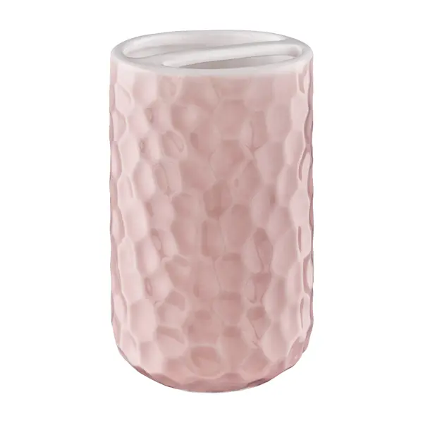 фото Стакан для зубных щеток с разделителем rosy керамика цвет розовый без бренда