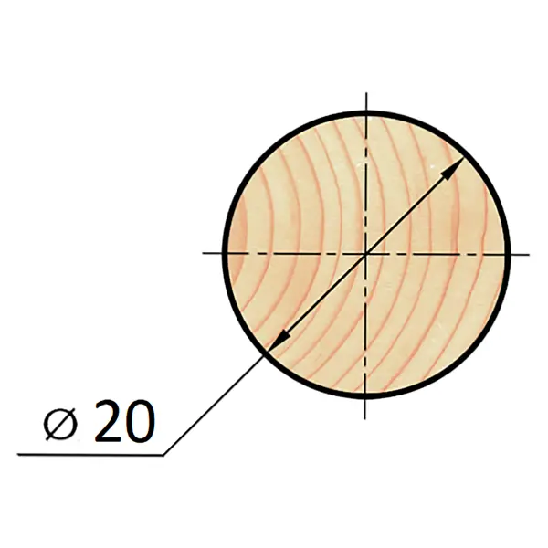 фото Круглый погонаж деревянный сращенный 20х1000 мм хвоя экстра арелан