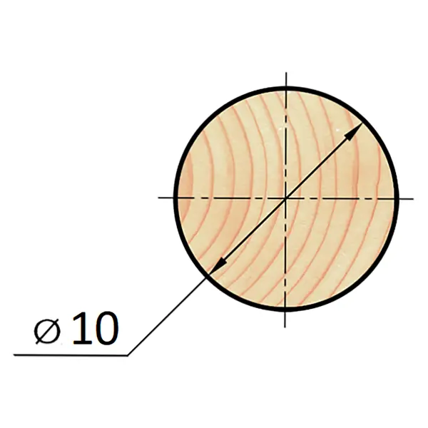 фото Круглый погонаж деревянный сращенный 10х1000 мм хвоя экстра арелан