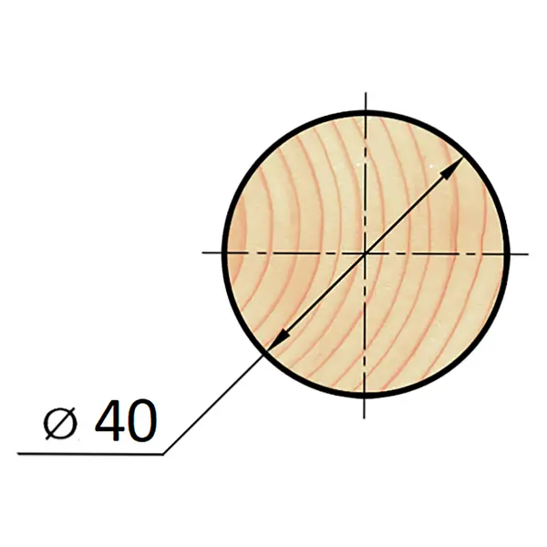 фото Круглый погонаж деревянный сращенный 40х1000 мм хвоя экстра арелан