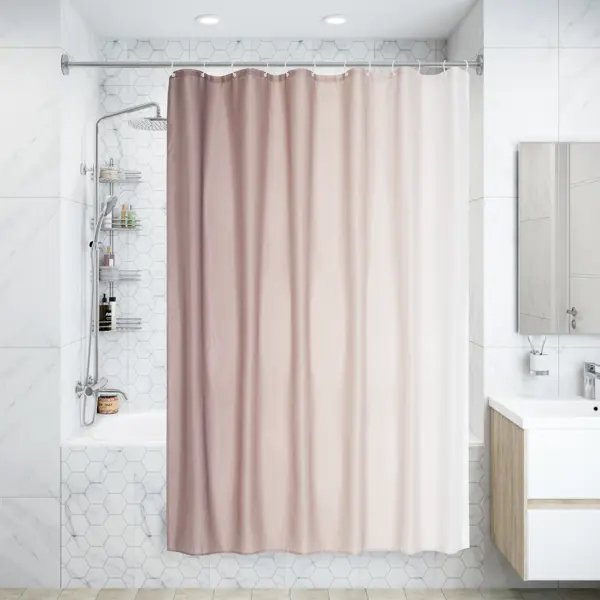 Штора для ванной Primanova Sharm 180x200 см полиэстер цвет бежевый штора для ванны fora
