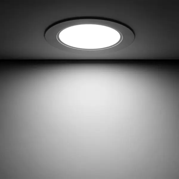 фото Светильник точечный светодиодный gauss downlight круг под отверстие 110 мм, 3 м², нейтральный белый свет, цвет белый