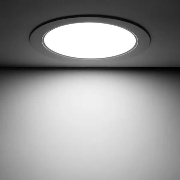 фото Светильник точечный светодиодный gauss downlight круг под отверстие 160 мм, 7 м², нейтральный белый свет, цвет белый