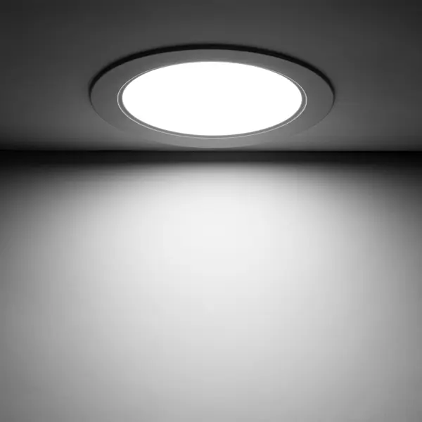 фото Светильник точечный светодиодный gauss downlight круг под отверстие 125 мм, 4 м², нейтральный белый свет, цвет белый