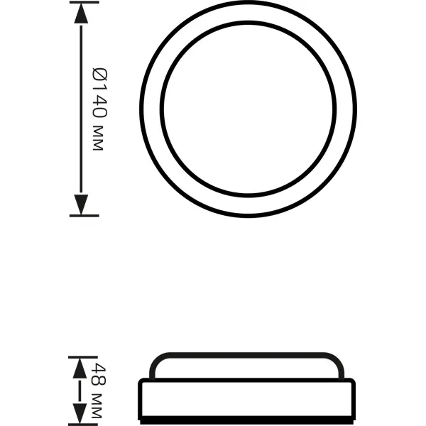 фото Светильник жкх светодиодный gauss elementary 12 вт 6500k ip65 с микроволновым датчиком движения, накладной, круг, цвет белый