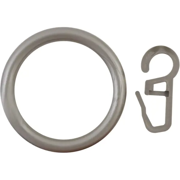 Кольцо с крючком Русские Карнизы пластик цвет морена 2.8 см 4 шт