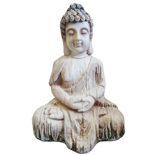 фото Садовая фигура "монах сидит" 18x34x24 см искусственный камень без бренда