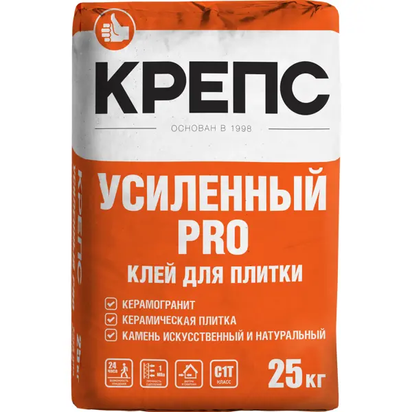 Клей для плитки Крепс Усиленный Pro 25 кг