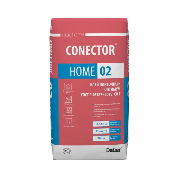 Клей для плитки Daüer Conector home 02 25 кг зажимы для укладки плитки ремоколор
