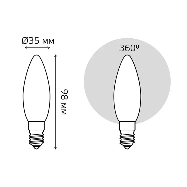 фото Лампа светодиодная gauss e14 200-240 в 4.5 вт свеча матовая 400 лм нейтральный белый свет