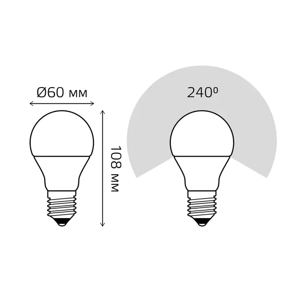 фото Лампа светодиодная gauss e27 170-240 в 9.5 вт груша матовая 750 лм теплый белый свет