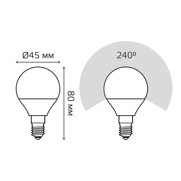 фото Лампа светодиодная gauss e14 170-240 в 5.5 вт шар тонированная 525 лм нейтральный белый свет, 3 шт.