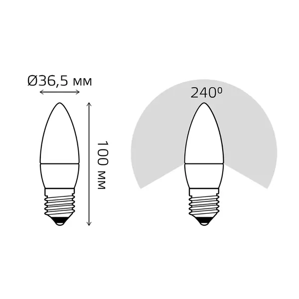 фото Лампа светодиодная gauss e27 170-240 в 7.5 вт свеча матовая 600 лм нейтральный белый свет