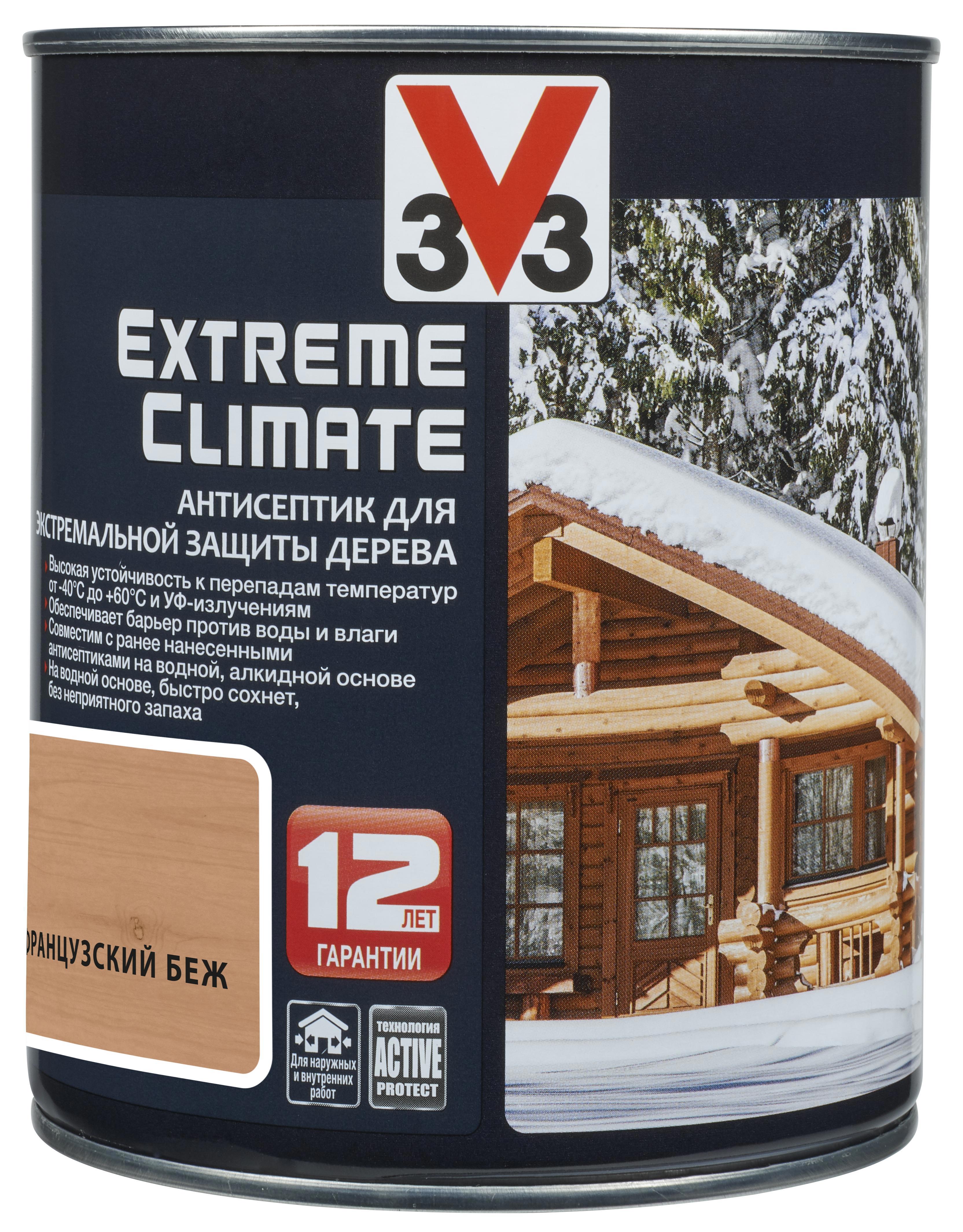 Антисептик акриловый для дерева V33 Extreme Climate матовый французский беж  0.9 л ✳️ купить по цене 2851 ₽/шт. в Оренбурге с доставкой в  интернет-магазине Леруа Мерлен